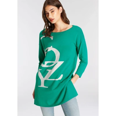 Abbildung von Laura Scott Longpullover, mit modernen Schriftzug NEUE KOLLEKTION