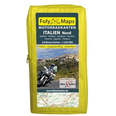 Abbildung von FolyMaps Motorradkarten Italien Nord: 1:250 000 Südtirol, Trentino, Gardasee, Piemont, Ligurien, Toskana, Venetien, Friaul