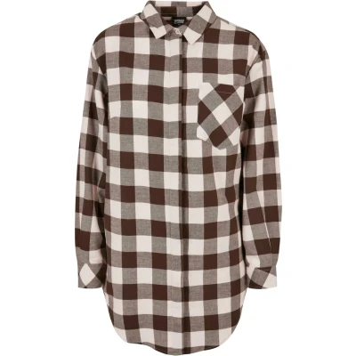 Abbildung von Urban Classics Check Flannel Blusenkleid, Damen, Größe: Small, Pink brown