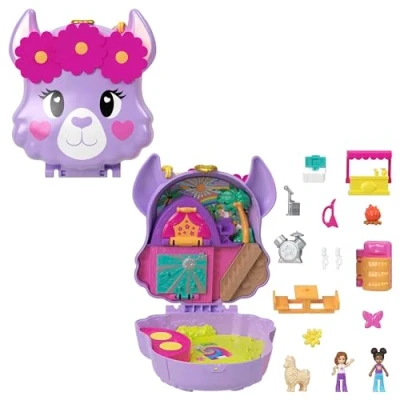 Abbildung von Polly Pocket CAMP Abenteuer LAMA Schatulle Rollenspielzeug für Kinder, Größe: One Size, Multicolor
