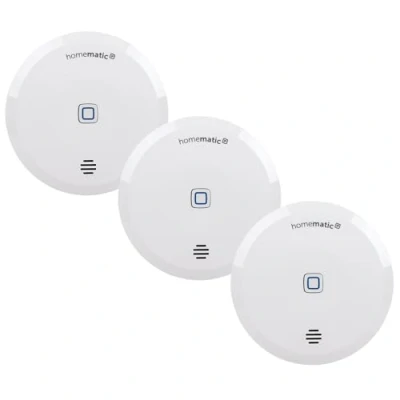 Abbildung von Homematic IP Smart Home 3er Set Wassersensor, Wassermelder für zuverlässige Alarmierung per Sirene und Push Benachrichtigung in der Smartphone App bei Feuchtigkeit Wasser, 151694A0