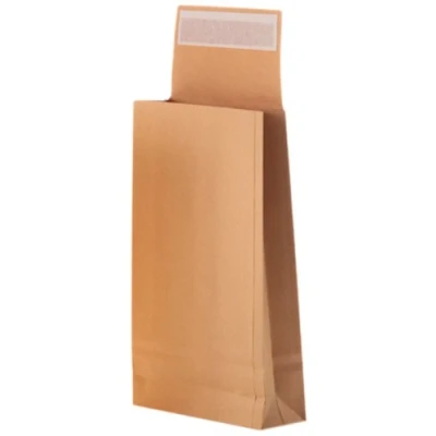 Abbildung von Faltentasche mit Klotzboden C4 (324x229x40mm) haftklebend braun 130g 250 Stück