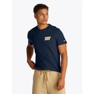 Abbildung von Tommy Jeans SLIM Bubble Print TEE Tshirt print, Herren, Größe: 52, Dark night navy
