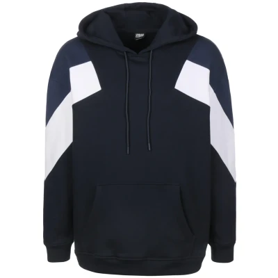 Abbildung von Urban Classics Oversize 3TONE Hoody Kapuzenpullover, Herren, Größe: Medium, Midnightnavy/white/darkblue