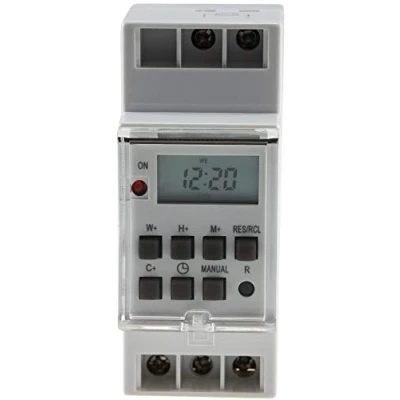 Abbildung von ChiliTec Zeitschaltuhr Digital für Hutschiene Schalttafel 230V / 16A Zeitschalter Timer Einbau Schaltkasten Programmierbar Tag Woche LC Display Wochenzeitschaltuhr