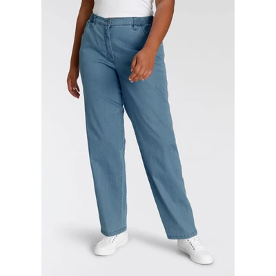 Abbildung von KjBRAND Damen Babsie 23020 6244 608 42k Hose, Denim Bleached, 42 Große Größen Kurz EU