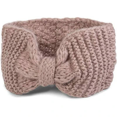 Abbildung von styleBREAKER Damen Strick Stirnband mit Schleife, Reiskorn Muster, Winter Haarband, Headband 04026006, Farbe:Altrose