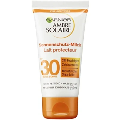 Abbildung von Garnier Ambre Solaire Sonnencreme Feuchtigkeitsspendende Sonnenschutz Milch LSF 30ung (1 x 50 ml)