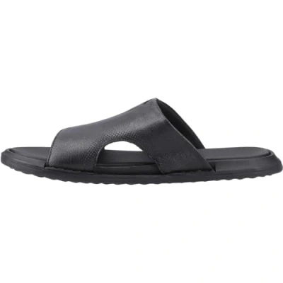 Abbildung von Hush Puppies Callum Slide Leder Herren schwarze Sandalen