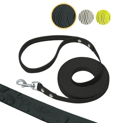 Abbildung von PiuPet® Schleppleine für Hunde 5m I 10m 20m Wasserabweisend Hundeleine Leine Große Hundezubehör Laufleine Schwarz