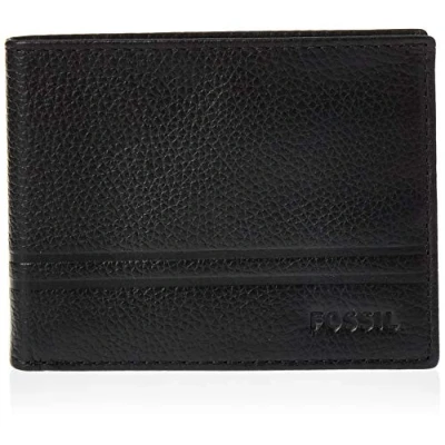 Abbildung von Fossil Herren Flip Id Bifold Reisezubehör Bi Fold Brieftasche, Wilder Black, Einheitsgröße