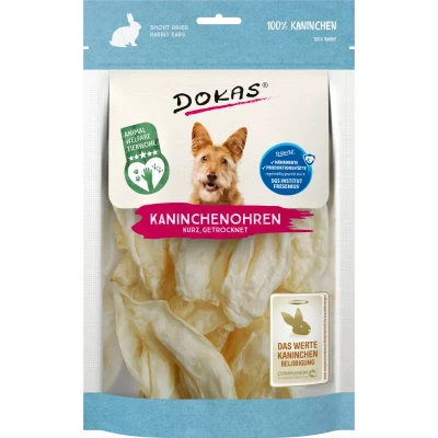 Abbildung von Dokas Kaninchenohren ohne Fell getrocknet, Hunde Kauartikel 7x 70g Multipack