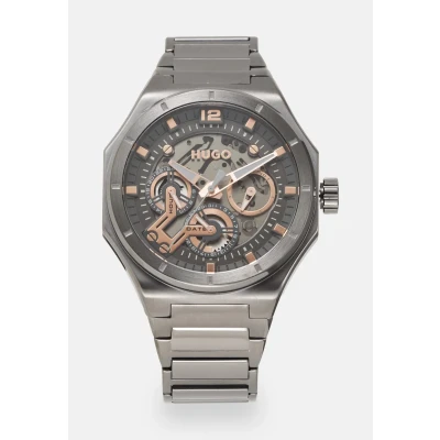 Abbildung von HUGO Grail Skeleton Uhr, Herren, Größe: One Size, Grey