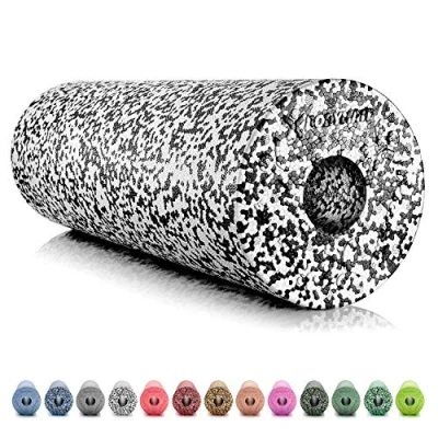 Abbildung von BODYMATE Faszienrolle Standard Mittel Hart mit Gratis E Book Schwarz/Weiß 45x15cm