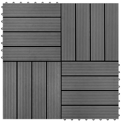 Abbildung von vidaXL Teppichboden 22 Stk. Terrassenfliesen 30 x cm 2 qm WPC Grau