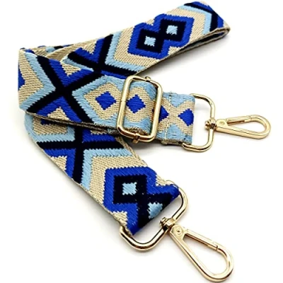 Abbildung von Verstellbarer Schultergurt für Taschen Blau, Taschengurte zum Wechseln, Taschengurt Breit mit Karabiner Gold, 80 130 cm Tragegurt Tasche Damen Schulterriemen, Moderne Handtasche, 3.8cm, 30