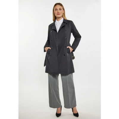 Abbildung von DREIMASTER Klassik Women&#039;s Transitional Trench L / Schwarz 50% Polyester 40% Baumwolle 10% Nylon