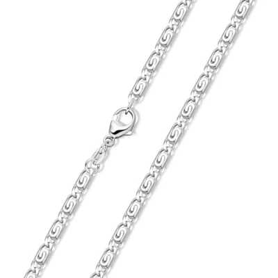 Abbildung von Materia Silberkette Damen Herren Silber S Panzerkette 1,6mm diamantiert K44, 925 Sterling