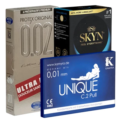 Abbildung von Kondomotheke® Latexfreie Kondome 3 Sorten Pack D (19 Kondome) 19 St