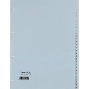 Abbildung von Rexel Zahlenregister aus PP Folie für A4, 226 x 297 mm, 31 Blatt, 1 Stück, grau