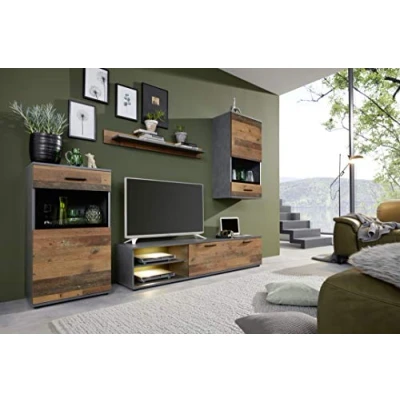 Abbildung von trendteam smart living 4 teilige Wohnzimmerkombination Wohnzimmermöbel Wohnzimmer Mango Aufbaumaß (BxHxT) 246 x 182 37 cm Farbe Matera mit Old Wood 167300523