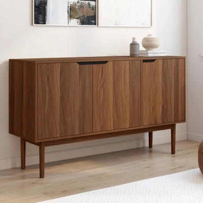Abbildung von IDMarket Anrichte Vintage 140 cm Viggo 3 Türen Walnuss Effekt