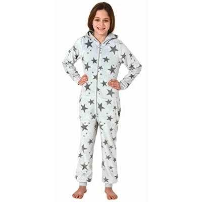 Abbildung von Normann Pyjama Mädchen Jumpsuit Overall Schlafanzug langarm in Sterne Optik
