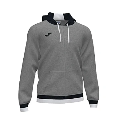 Abbildung von Joma 6XS Komfort Kapuzenjacke II, Grau Melange/Schwarz, XXXXXXS