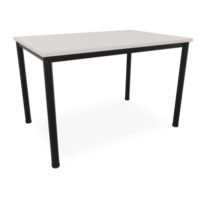Abbildung von Schreibtisch u. Besprechungstisch mit schwarzem Tischgestell Konferenztisch Bürotisch Computertisch Mehrzwecktisch Arbeitstisch PC Tisch Homeoffice (lichtgrau, 120 x 80 77,5 cm)