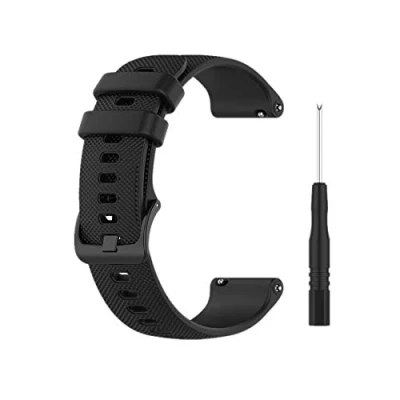 Abbildung von Huabao Armband Kompatibel mit Garmin Forerunner 745,Verstellbares Silikon Sport Strap Ersatzband für 745 Watch (Schwarz)