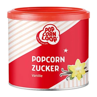 Abbildung von Popcornzucker Vanille 300 g mit Bourbon Zucker Vanillin Popcorn Mais Gewürz zum Verfeinern Kochen Backen Dessert Müsli Joghurt
