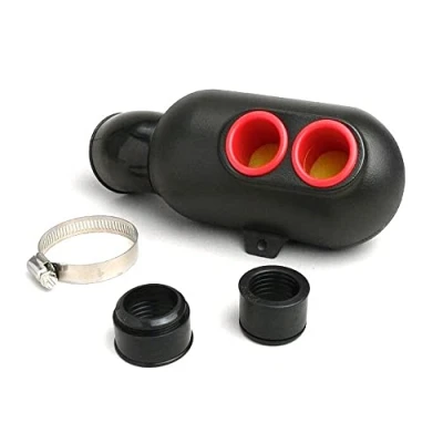 Abbildung von BGM Luftfilter/Airbox TWIN SLOT schwarz (28/35/50mm Anschluß) Universal kompatibel für Roller, Moped, Mofa, Quad, Vespa, Lambretta