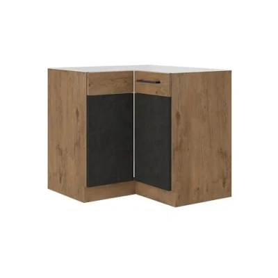 Abbildung von Vigo Eckunterschrank 90x90 cm Eiche Lancelot Matera Grau Küchenzeile Einbauküche