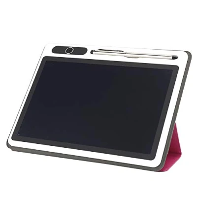 Abbildung von Topiky 10,1 Zoll LCD Handschrifttafel mit Ledertasche und Stiftset, Elektronischer Notizblock Tablet Zeichenblock Business Supply Handmalwerkzeug(Rosenrot)