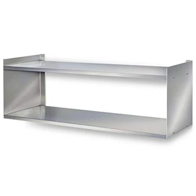 Abbildung von Wandregal aus Edelstahl BxTxH 1000x250x360 mm, 2 Böden, Silber
