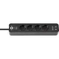 Abbildung von Brennenstuhl Ecolor Steckdosenleiste 4 fach (Kabellänge 1.5 m), mit USB Ladebuchsen