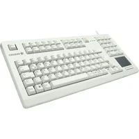 Abbildung von CHERRY G80 11900, Kabelgebundene Tastatur mit Touchpad, für Industrieanwendungen, Deutsches Layout (QWERTZ), Dauereinsatz, Ziffernblock, Weiß
