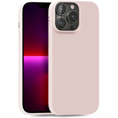 Abbildung von MyGadget Hülle kompatibel mit iPhone 13 Pro robuste Handyhülle TPU Case Slim Silikonhülle Back Cover Kratzfest Schutzhülle matt Baby Pink