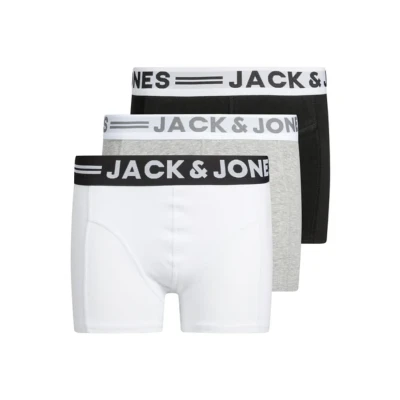 Abbildung von Jack &amp; Jones Junior Sense Trunks 3 PACK Panties für Kinder, Größe: 164, Light grey melange