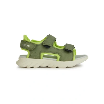 Abbildung von Geox Airadyum Trekkingsandale für Kinder, Größe: 28, Military lime Schuhe
