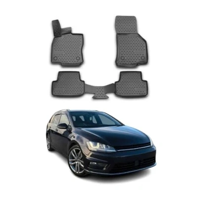 Abbildung von OMAC 7515445 Fußmattensatz Gummi, TPE (thermoplastischer Elastomer) 4 schwarz VOLKSWAGEN: Golf 7 Variant