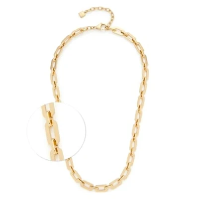 Abbildung von JEWELS BY LEONARDO Halskette Orfea, kurze Kette aus goldfarbenem Edelstahl, flächige Kettenglieder, 45 50 cm Länge, Schmuck Geschenk, 024279