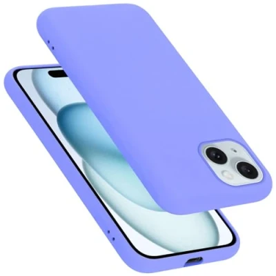 Abbildung von Cadorabo Hülle kompatibel mit Apple iPhone 15 Silikon Handyhülle für Case aus flüssigem Kratzfeste und stoßfeste dünne TPU Schutzhülle Liquid HELL LILA