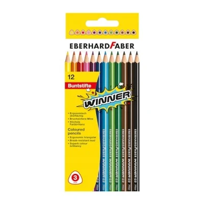 Abbildung von Eberhard Faber 511412 Winner Buntstifte, in 12 Farben, im Kartonetui, zum Malen, Illustrieren und Zeichnen