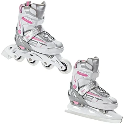 Abbildung von Verstellbare Rollschuhe 2in1 Profession Weiß/Rosa