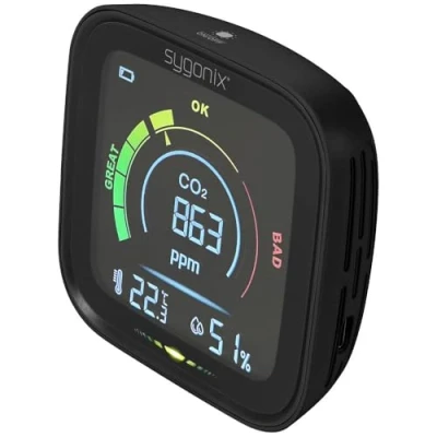 Abbildung von Sygonix Thermo /Hygrometer mit CO2 Angabe Schwarz (SY 5609518)
