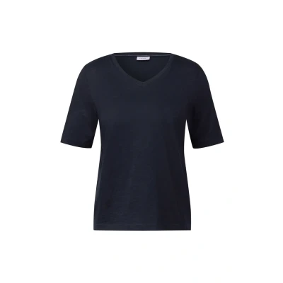 Abbildung von Cecil Damen 3227699 Basic V Neck Shirt, universal Blue, XS