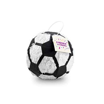 Abbildung von Trendario Fußball Pinata 25x25x25 cm Design ungefüllt Ideal zum Befüllen mit Süßigkeiten und Geschenken Piñata für Kindergeburtstag Spiel, Geschenkidee, Party, Hochzeit