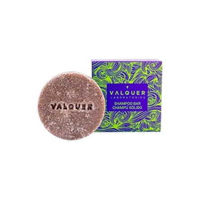 Abbildung von Valquer Laboratorios Luxe Exotic Solid Shampoo (Heidelbeer und Avocado Extrakt), antioxidativ feuchtigkeitsspendend, seifenfrei plastikfrei, organisches natürliches Shampoo, 50 g