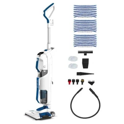 Abbildung von Polti Vaporetto 3 Clean, Beutellos, Blau, Weiß, 0,5 l, Trocken&amp;Nass, Schaum, Zyklonal